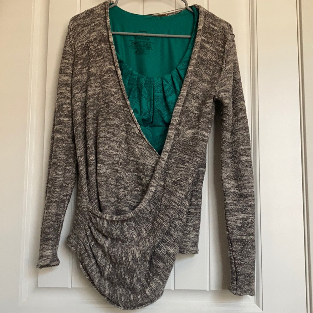 Free people deep V crossover sweater